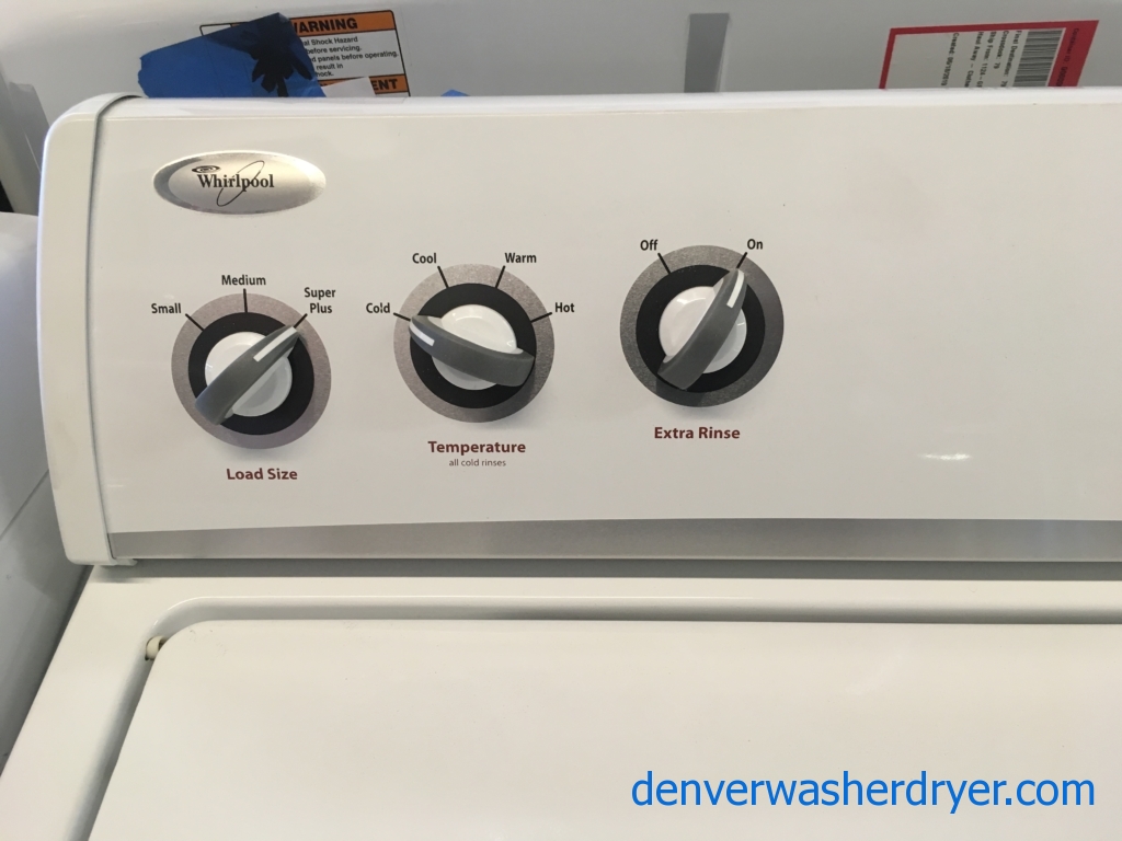 Whirlpool Top-Load Washer and Dryer Set, Agitator, Quality Refurbished, 1-Year Warranty!