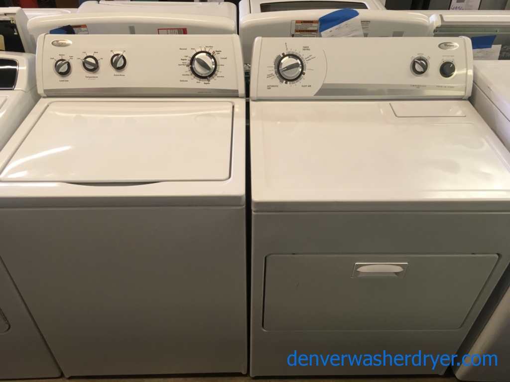 Whirlpool Top-Load Washer and Dryer Set, Agitator, Quality Refurbished, 1-Year Warranty!