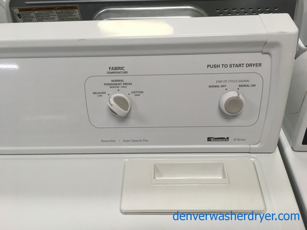 Kenmore 70 Series Dryer, Electric, 29″ Wide, 6.5 Cu.Ft. Capacity, Heavy-Duty, Quality Refurbished, 1-Year Warranty!
