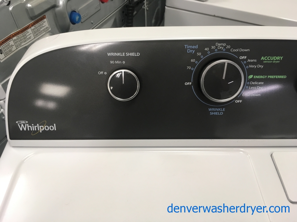 Whirlpool HE Dryer, Electric, 29″ Wide, 7.0 Cu.Ft. Capacity, Sensor Drying, Quality Refurbished, 1-Year Warranty!