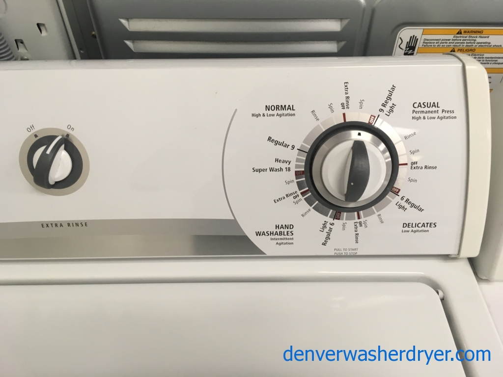 Whirlpool Washer and Dryer Set, Heavy-Duty, Agitator, Electric, Quality Refurbished, 1-Year Warranty!