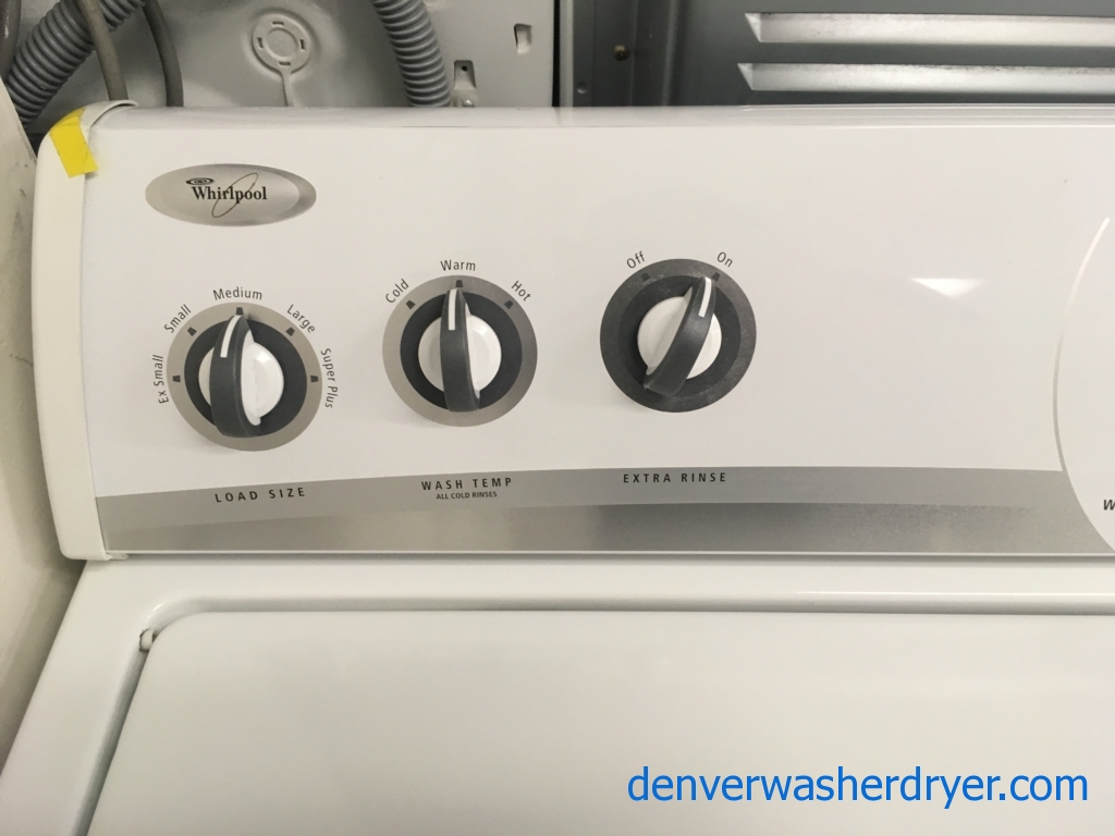 Whirlpool Washer and Dryer Set, Heavy-Duty, Agitator, Electric, Quality Refurbished, 1-Year Warranty!