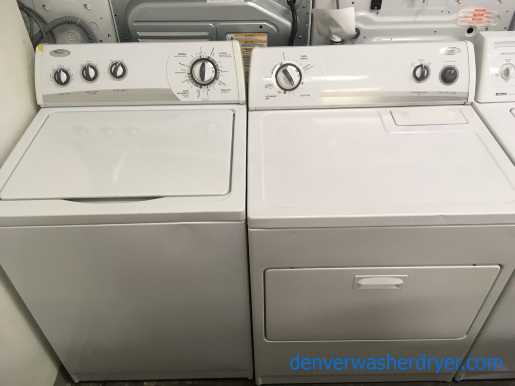 Whirlpool Washer and Dryer Set, Heavy-Duty, Agitator, Electric, Quality Refurbished, 1-Year Warranty!
