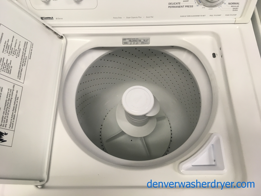 Kenmore 80 Series Washer and Dryer Set, Agitator, Electric, Quality Refurbished, 1-Year Warranty!