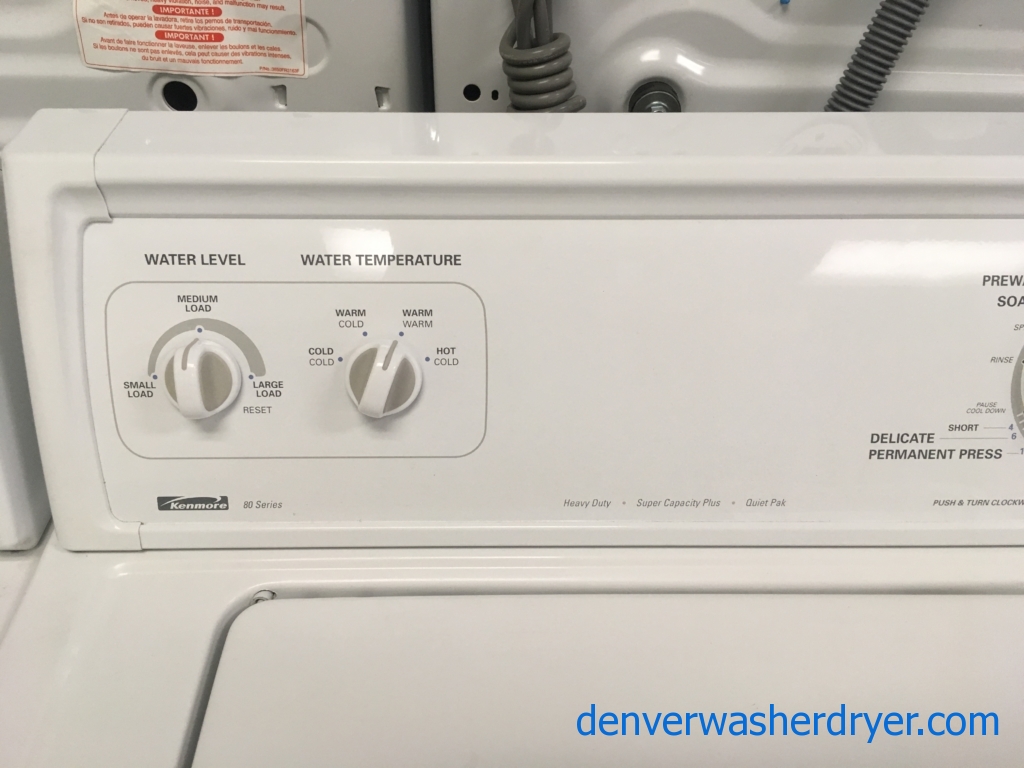 Kenmore 80 Series Washer and Dryer Set, Agitator, Electric, Quality Refurbished, 1-Year Warranty!