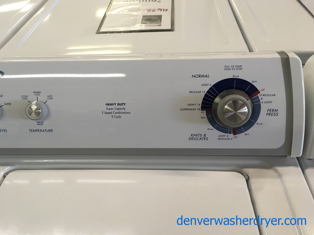 Crosley Top-Load Washer and Dryer Set, Agitator, Bleach Dispenser, Heavy-Duty, Quality Refurbished, 1-Year Warranty!