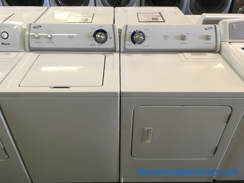 Crosley Top-Load Washer and Dryer Set, Agitator, Bleach Dispenser, Heavy-Duty, Quality Refurbished, 1-Year Warranty!