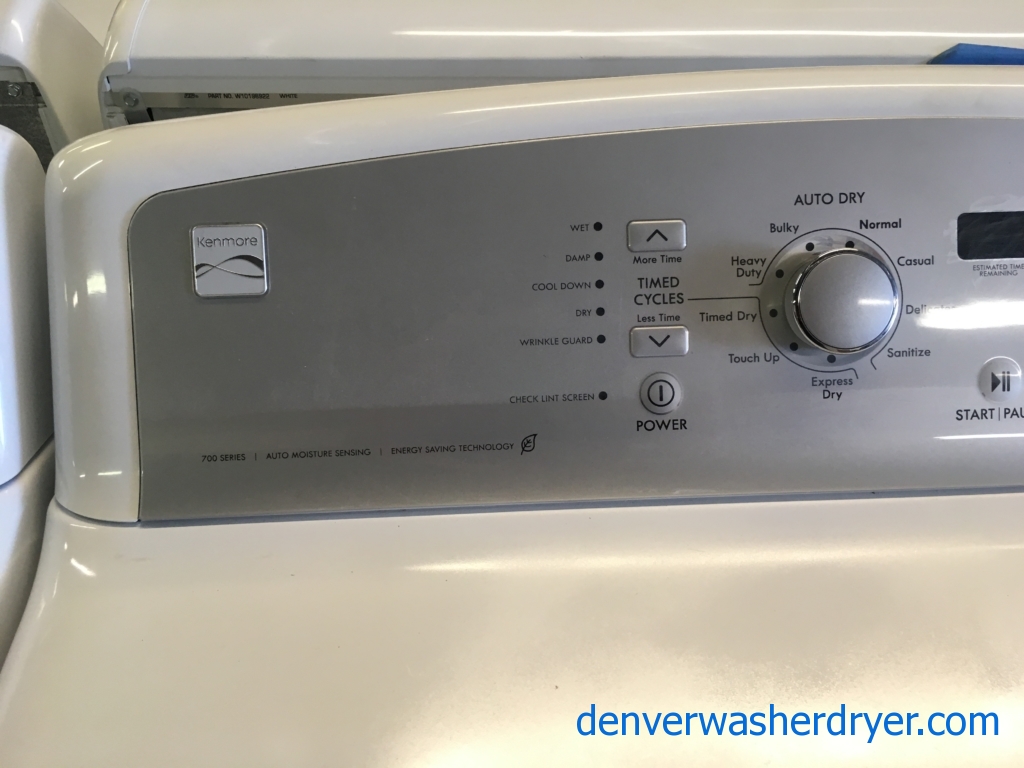 Kenmore Series 700 Washer and Dryer Set, HE, Deep Wash Cycle, Wrinkle Control Option, See-Through Doors, Quality Refurbished, 1-Year Warranty!