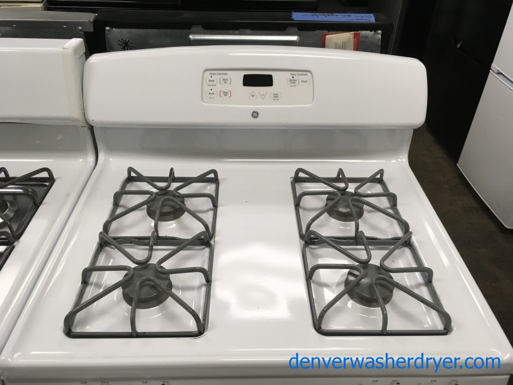 GE GAS Range, 4 Burners, White, Oven Light, Storage Drawer, Quality Refurbished, 1-Year Warranty!