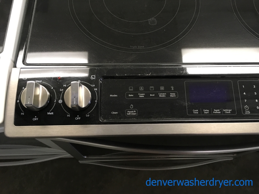 Whirlpool Stainless Steel Glass-Top Slide in Range, 1-Year Warranty!