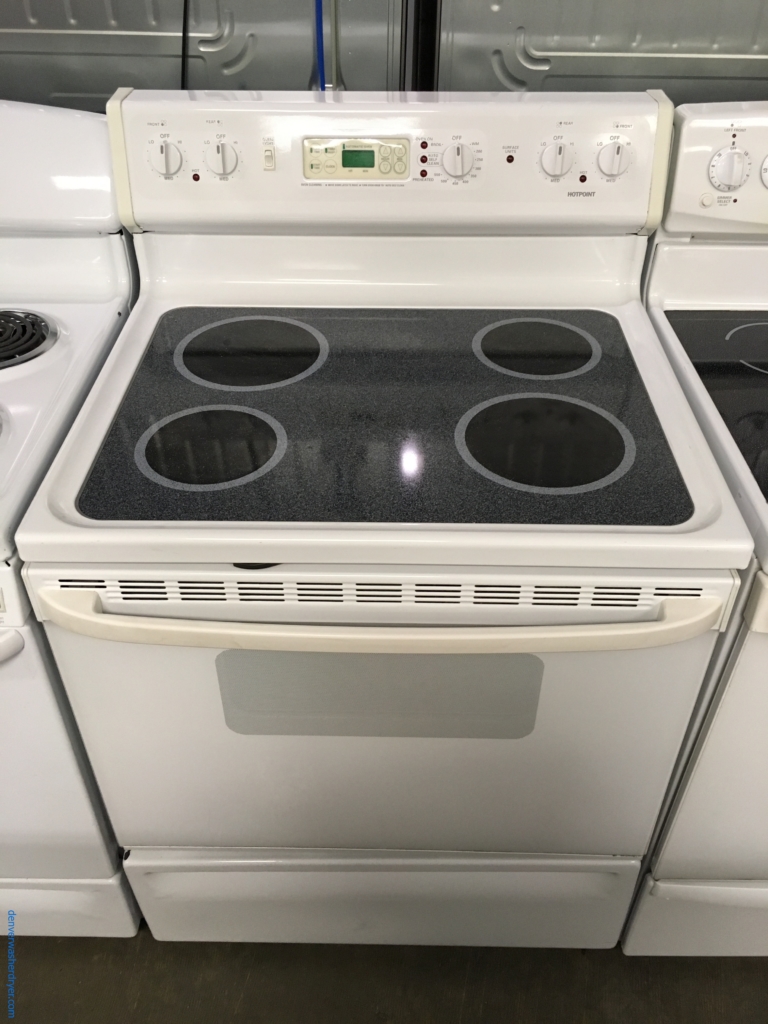 Hotpoint Range, Electric, Glass-Top, White, Quality Refurbished, 1-Year Warranty!