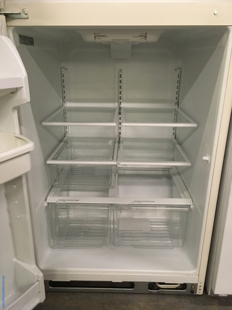 Whirlpool Top-Mount Refrigerator, Bisque, 5 Glass Shelves, Humidity Control Crispers, Quality Refurbished, 1-Year Warranty!