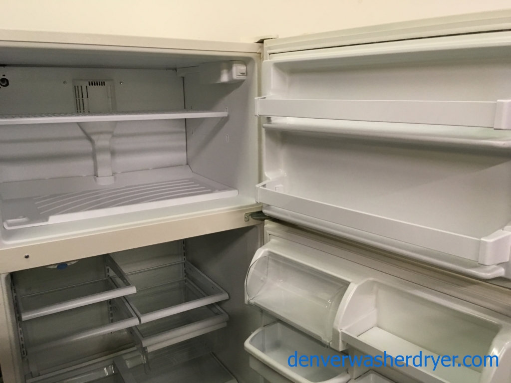 Kenmore Top-Mount Refrigerator, Bisque, 5 Glass Shelves, Humidity Control Crispers, Quality Refurbished, 30 Day Warranty