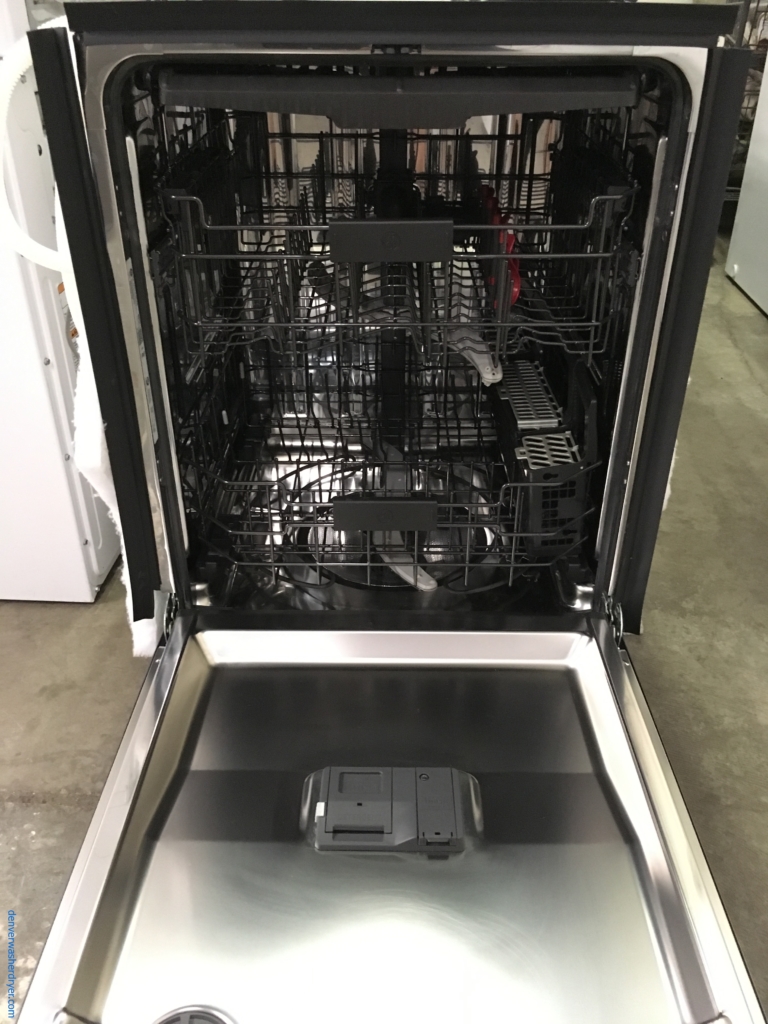 GE Black Stainless Dishwasher, Stainless Tub, Steam, Wash Zones, Sanitize, AutoSense, 3 Racks, Quality Refurbished, 1-Year Warranty!