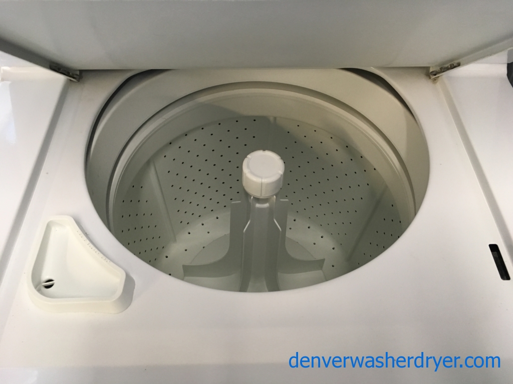 GE Unitized Washer and Dryer Set, Electric, Agitator, 27″ Wide, Quality Refurbished, 1-Year Warranty!