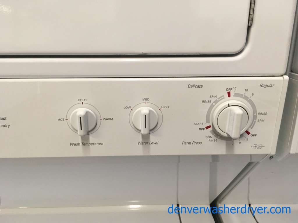 GE Unitized Washer and Dryer Set, Electric, Agitator, 27″ Wide, Quality Refurbished, 1-Year Warranty!