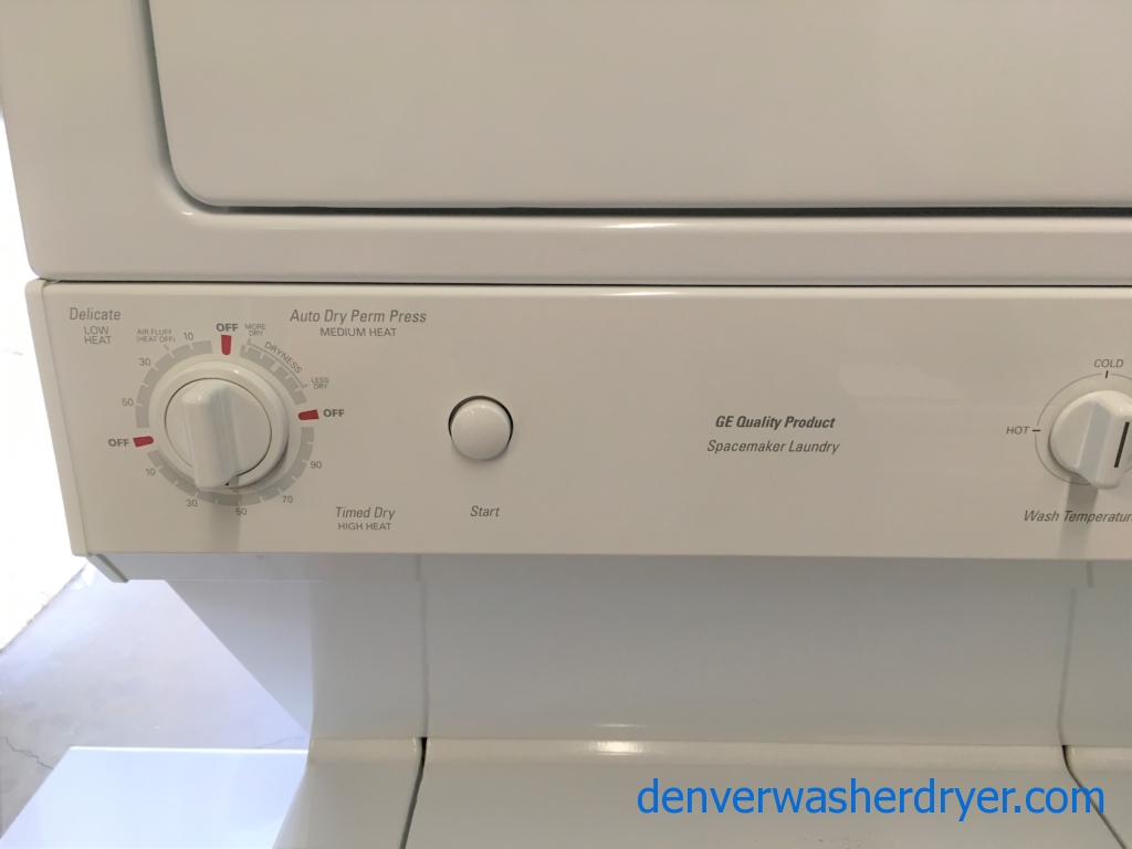 GE Unitized Washer and Dryer Set, Electric, Agitator, 27″ Wide, Quality Refurbished, 1-Year Warranty!