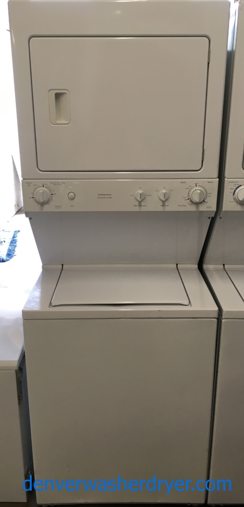 GE Unitized Washer and Dryer Set, Electric, Agitator, 27″ Wide, Quality Refurbished, 1-Year Warranty!