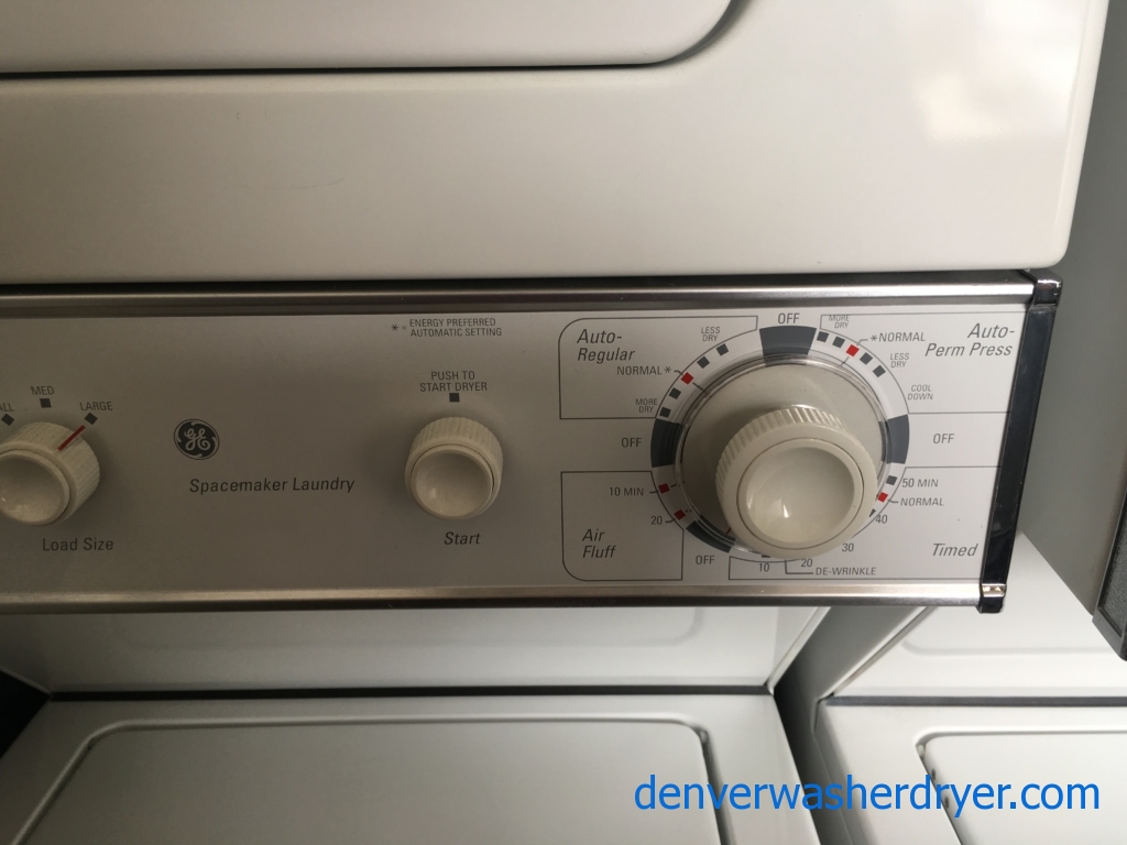 Large Images for GE 24″ Wide Laundry Center, Agitator, Electric, DeWrinkle, Automatic Dry