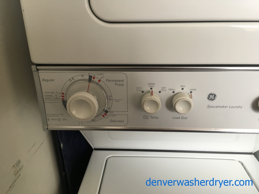 Large Images for GE 24″ Wide Laundry Center, Agitator, Electric, DeWrinkle, Automatic Dry