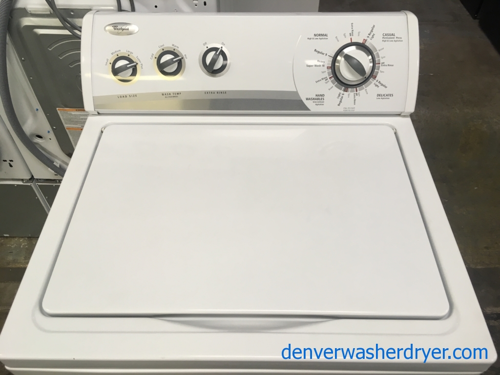 Lovely Whirlpool Top-Load Washer, Direct-Drive, Heavy-Duty, Agitator, Extra-Rinse Option, Quality Refurbished, 1-Year Warranty!