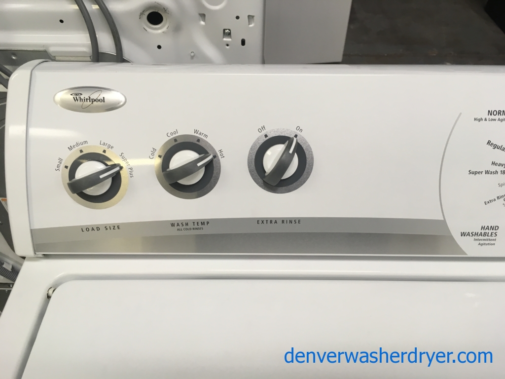 Lovely Whirlpool Top-Load Washer, Direct-Drive, Heavy-Duty, Agitator, Extra-Rinse Option, Quality Refurbished, 1-Year Warranty!