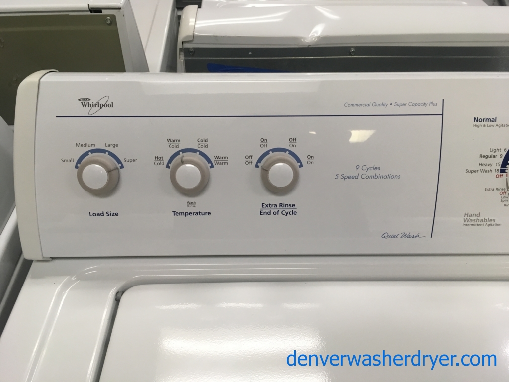 Large Images for Whirlpool HeavyDuty TopLoad Washer, Agitator, Extra