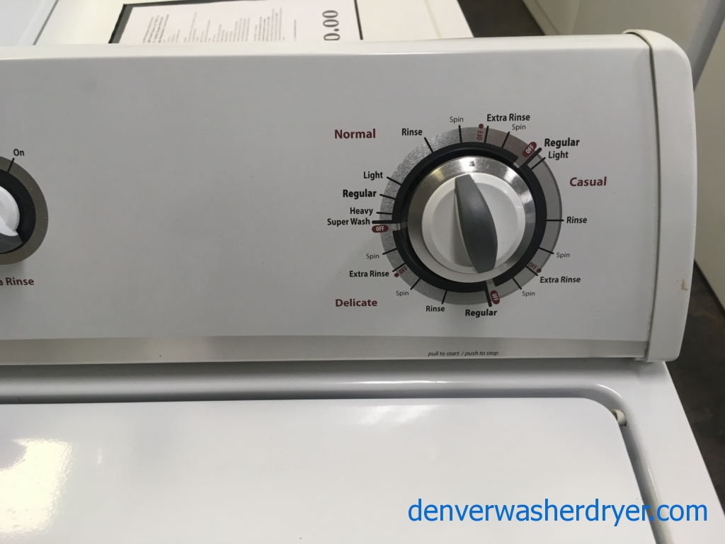 Heavy-Duty Whirlpool Top-Load Washer, Agitator, Extra-Rinse Option, Quality Refurbished, 1-Year Warranty!