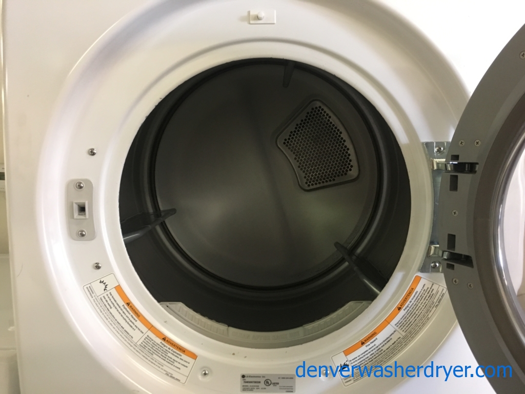 LG TROMM White Front-Load Set, Electric, Sensor Dry, Stain Cycle, Wrinkle Care, Super Capacity, Quality Refurbished, 1-Year Warranty!