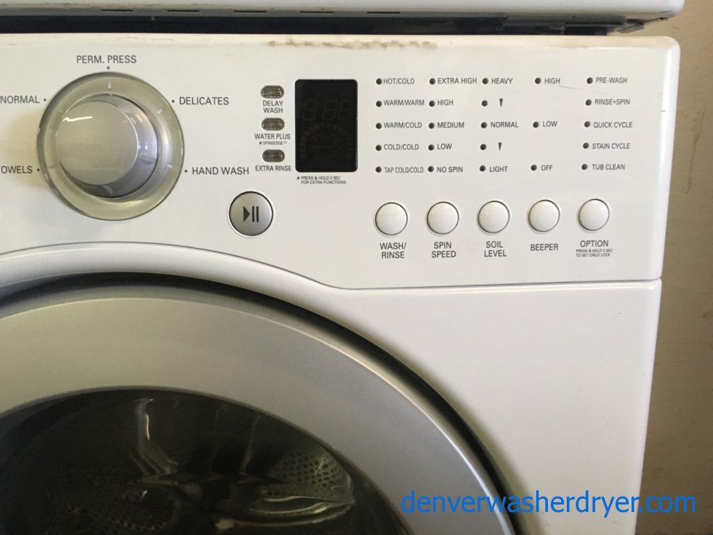 LG TROMM White Front-Load Set, Electric, Sensor Dry, Stain Cycle, Wrinkle Care, Super Capacity, Quality Refurbished, 1-Year Warranty!