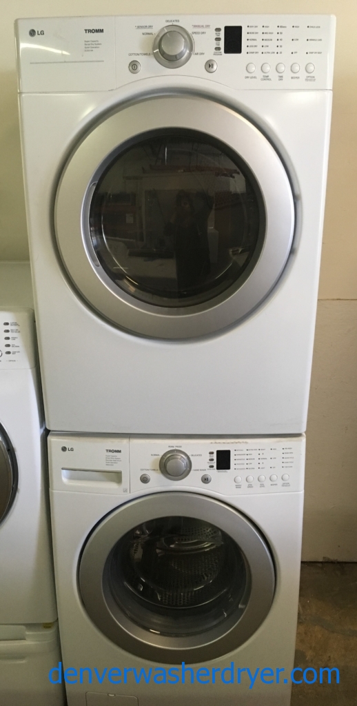 LG TROMM White Front-Load Set, Electric, Sensor Dry, Stain Cycle, Wrinkle Care, Super Capacity, Quality Refurbished, 1-Year Warranty!