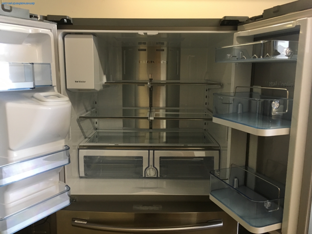 NEW! Flawless Samsung French-Door Refrigerator, Stainless, FlexZone Drawer, 36″ Wide, 1-Year Warranty!