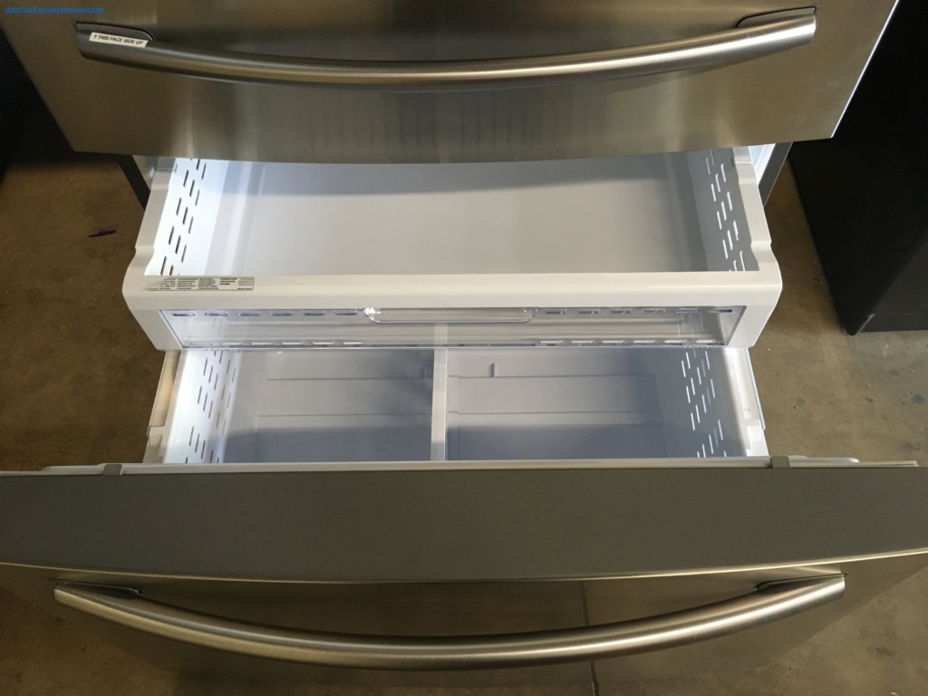 NEW! Flawless Samsung French-Door Refrigerator, Stainless, FlexZone Drawer, 36″ Wide, 1-Year Warranty!
