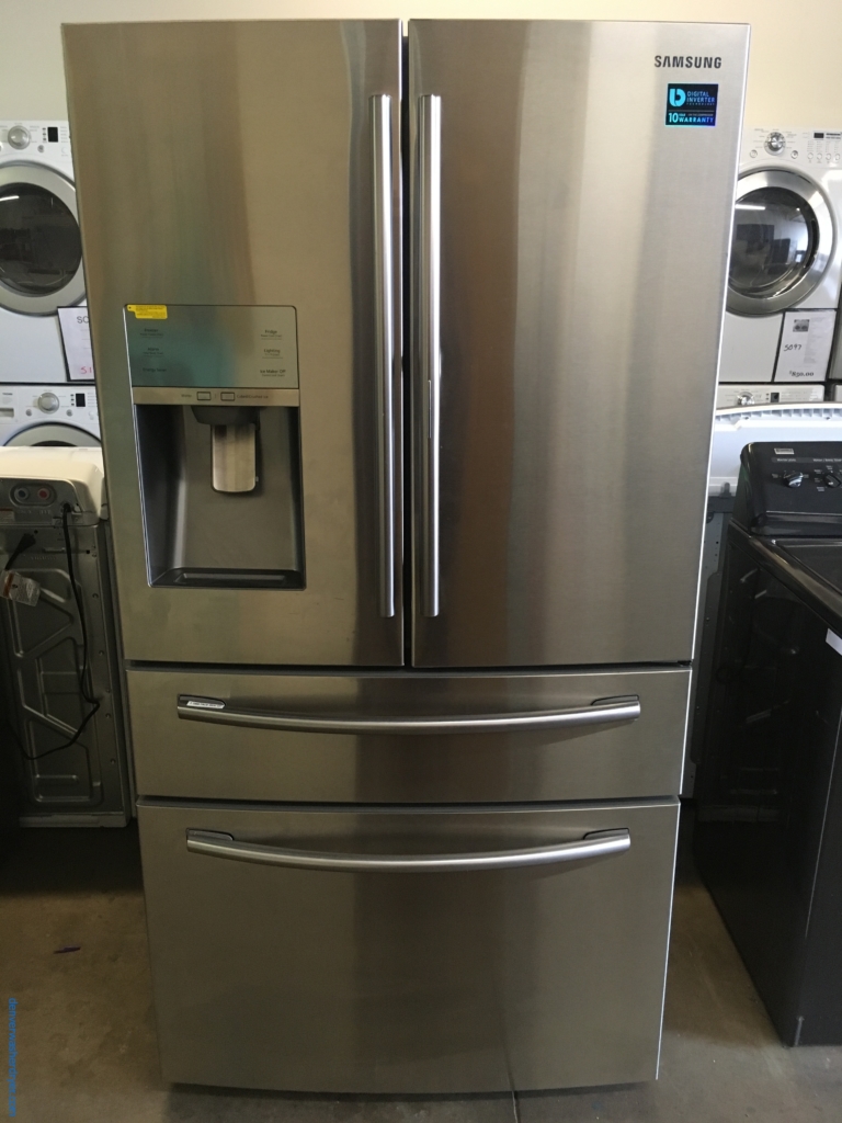 NEW! Flawless Samsung French-Door Refrigerator, Stainless, FlexZone Drawer, 36″ Wide, 1-Year Warranty!