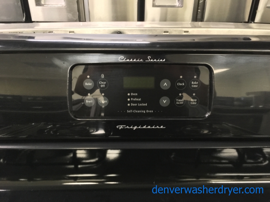 Black Frigidaire Classic Series GAS Range, Self-Cleaning, 4 Burners, Quality Refurbished, 1-Year Warranty!
