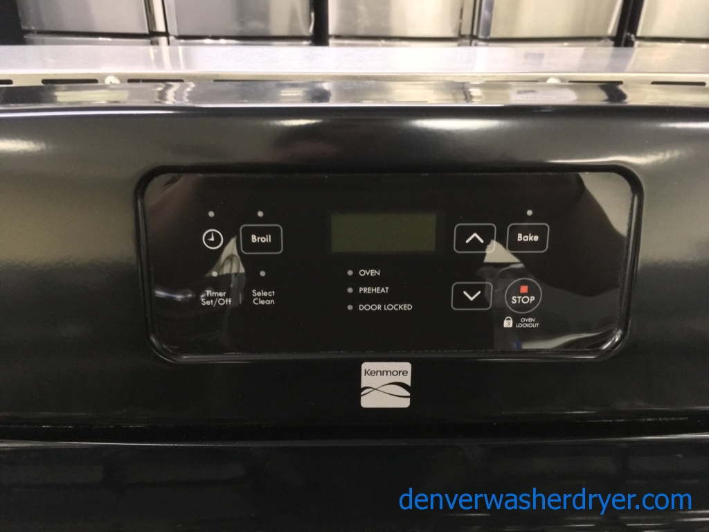 Free-Standing Kenmore Black GAS Range, 4 Burners, Self Cleaning, Quality Refurbished, 1-Year Warranty!