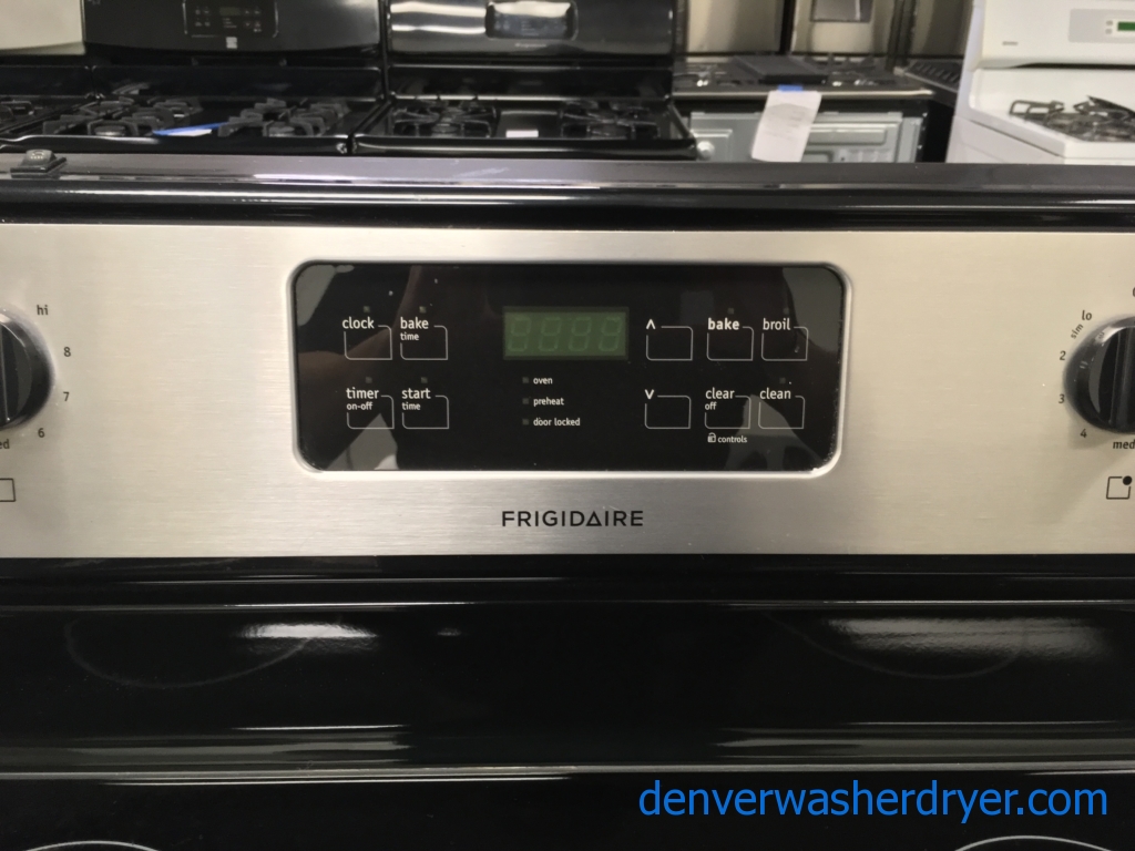 Nice Frigidaire Stainless Electric Range, Self Cleaning, 4 Burners, Quality Refurbished, 1-Year Warranty!