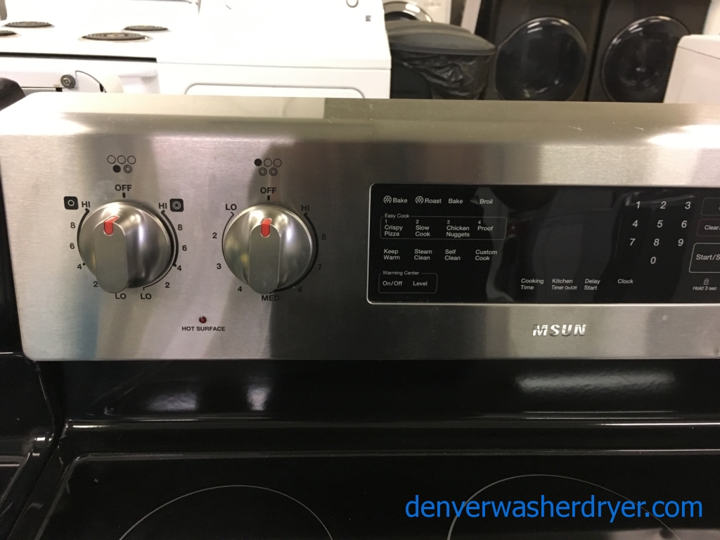 Large Images for Stainless Samsung Electric Range, 5 Burners, Self/Steam Cleaning, Warming