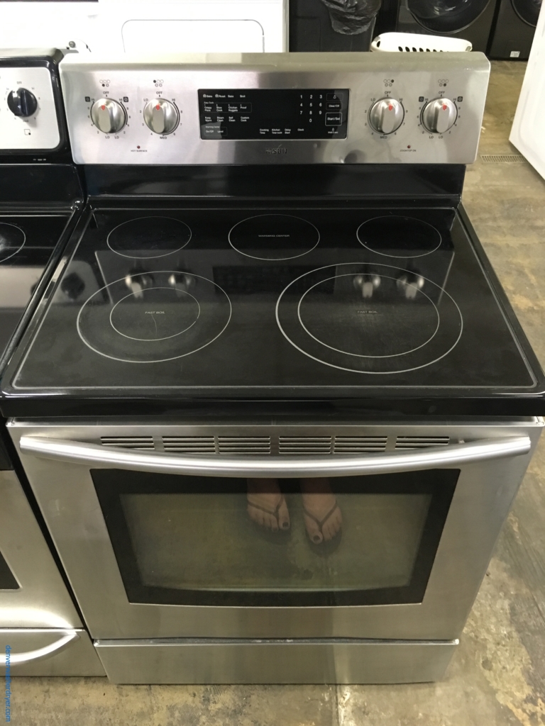 Stainless Samsung Electric Range, 5 Burners, Self/Steam Cleaning, Warming Center, Quality Refurbished, 1-Year Warranty!