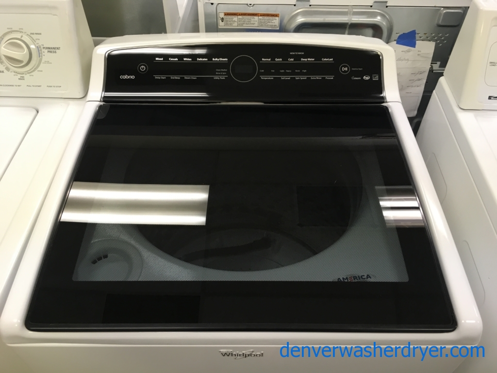 Beautiful Whirlpool Cabrio Washer, Top-Load, See-Through Lid, HE, Steam, Energy-Star Rated, Quality Refurbished, 1-Year Warranty!