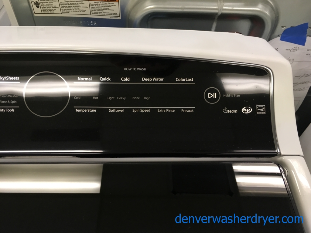 Beautiful Whirlpool Cabrio Washer, Top-Load, See-Through Lid, HE, Steam, Energy-Star Rated, Quality Refurbished, 1-Year Warranty!