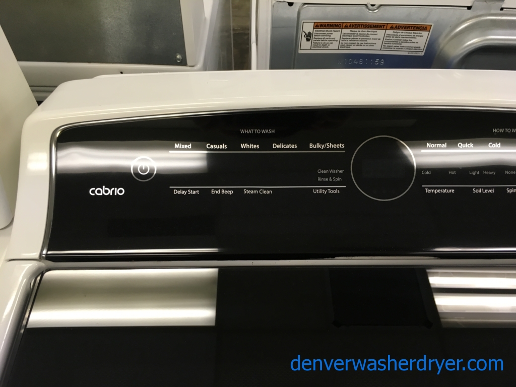 Beautiful Whirlpool Cabrio Washer, Top-Load, See-Through Lid, HE, Steam, Energy-Star Rated, Quality Refurbished, 1-Year Warranty!