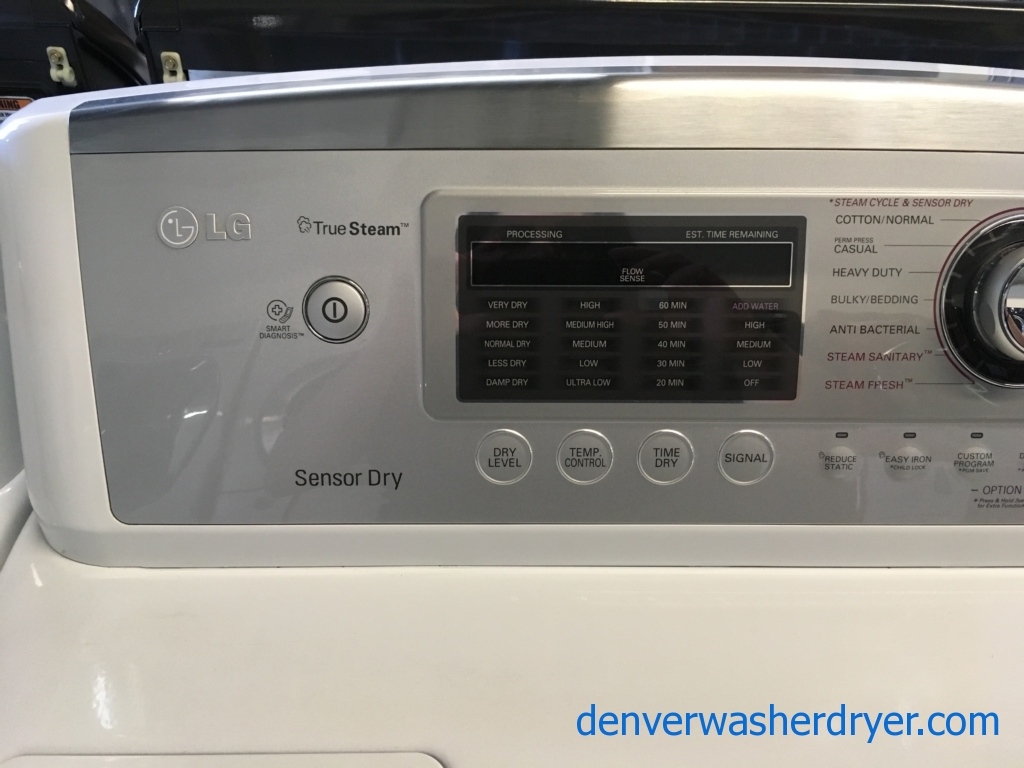 LG Top-Load Washer and Dryer Set, HE, See-Through Lid, Steam Sanitary, Steam Fresh, Anti-Bacterial, Baby Wear and Sports Wear Cycles, Energy-Star Rated, Quality Refurbished, 1-Year Warranty!
