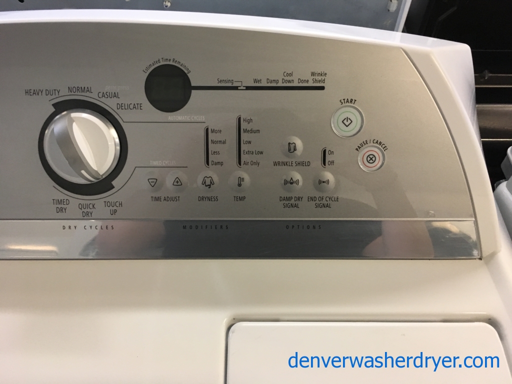 Whirlpool Cabrio Washer and Dryer Set, GAS, Energy-Star Rated, Wrinkle Shield, Clean Washer Cycle, Energy-Star Rated, HE, Quality Refurbished, 1-Year Warranty!
