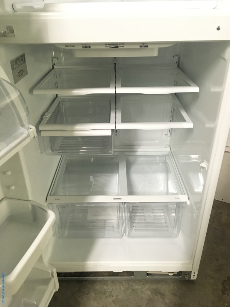 White Kenmore Top-Mount Refrigerator, 5 Glass Shelves, Clear Crispers, 30″ Wide, Quality Refurbished, 1-Year Warranty!