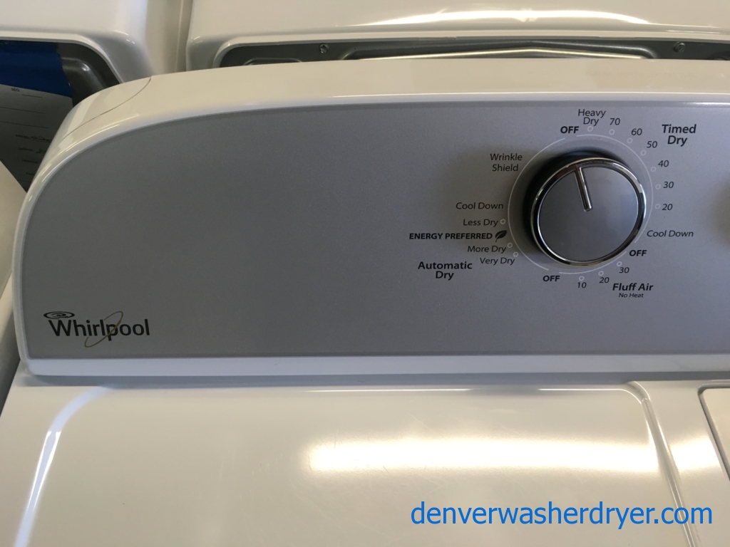 Whirlpool Washer and Dryer Set, Agitator, Electric, Wrinkle Shield Feature, Automatic Dry, Quality Refurbished, 1-Year Warranty!