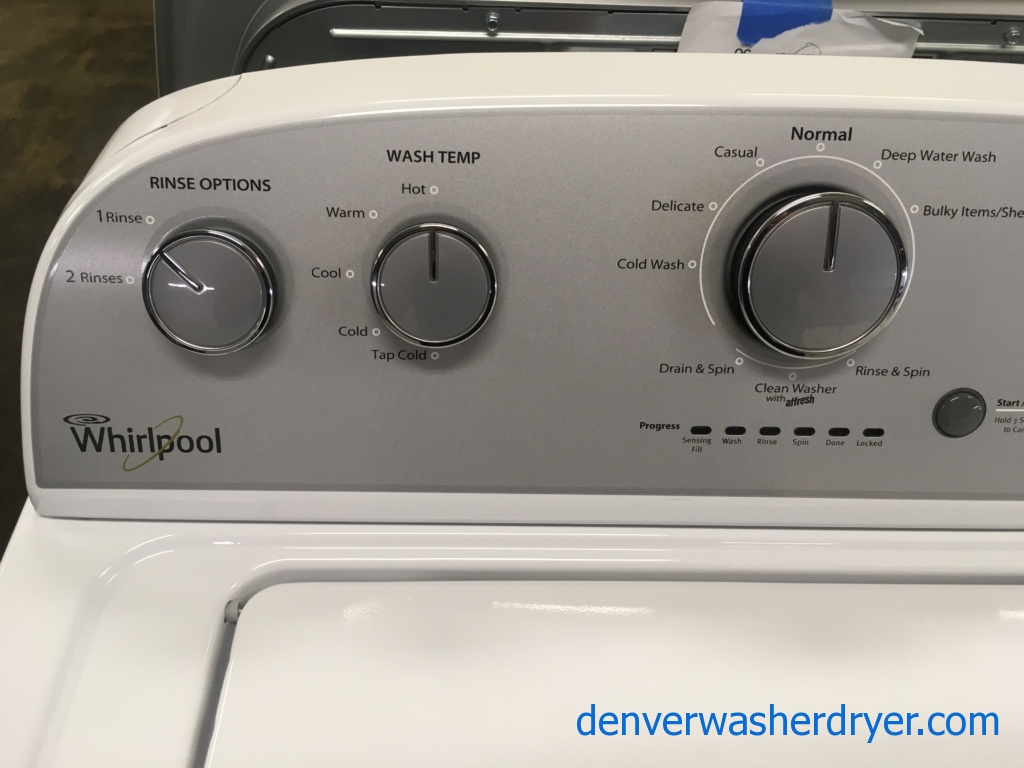 Whirlpool HE Top-Load Washer, Agitator, Auto-Load Sensing, Deep Water Wash Cycle, Quality Refurbished, 1-Year Warranty!