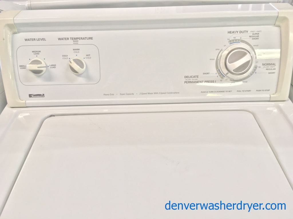 Kick Butt Kenmore Top-Load Washer Dryer Set Quality Refurbished 1-Year Warranty