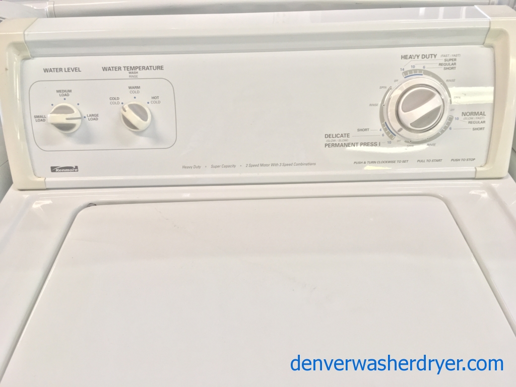 Great Looking Kenmore Top-Load Washer & Dryer Set Quality Refurbished 1-Year Warranty