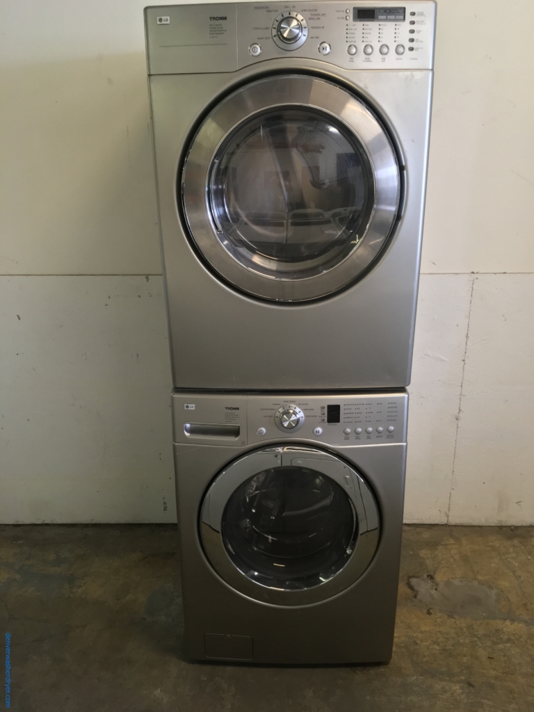 Grey LG Front Load Washer Dryer Set Quality Refurbished 1-Year Warranty